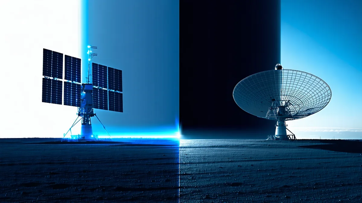 Edge computing vs ground station processing concept visualization
