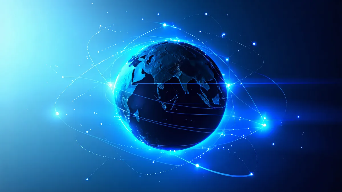 Satellite constellation orbits concept — multi-satellite network visualization