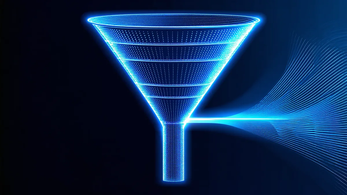 Satellite data pipeline bottleneck concept — data flow visualization