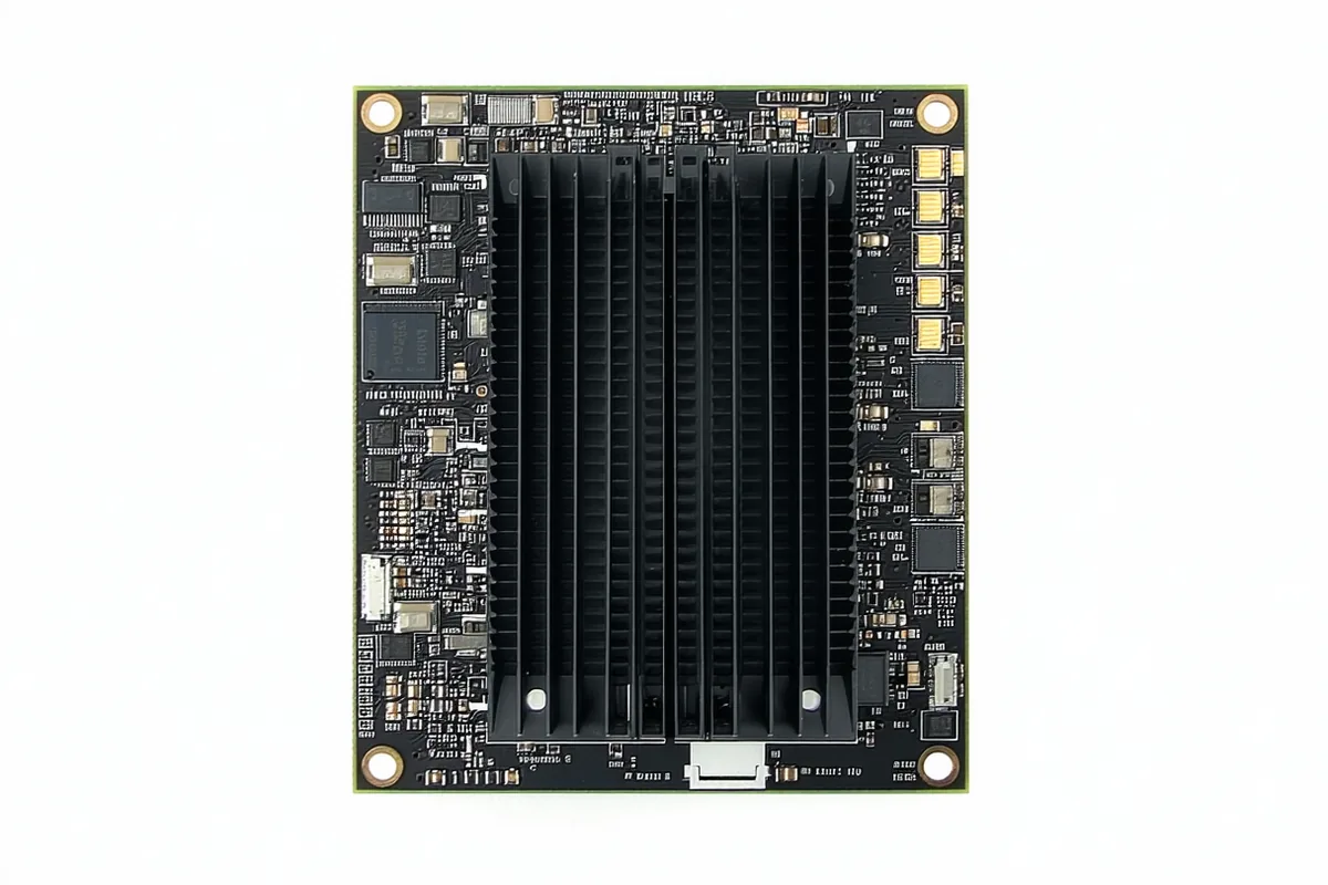 TILE hardware compute module showing front face with connectors and board layout